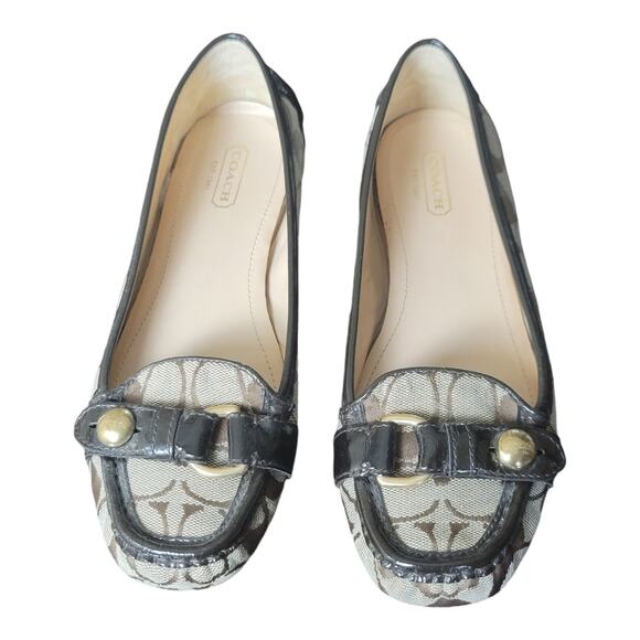 Coach Hellen Brown Leather Flat Loafer Shoes Slip On Women's US‎ 7B - Picture 1 of 10